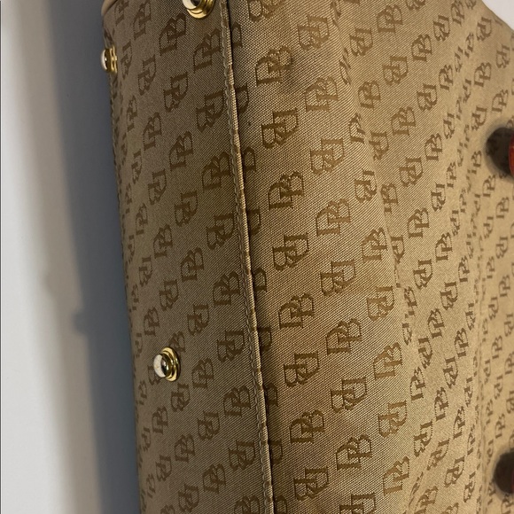 Dooney & Bourke Tan Monogram Satchel - Picture 6 of 11